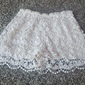 White crochet shorts